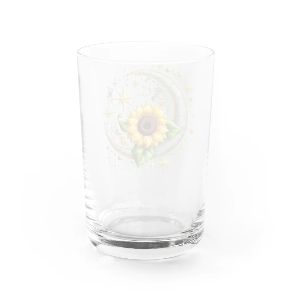 STARLOVE358のひまわりと三日月 Water Glass :back