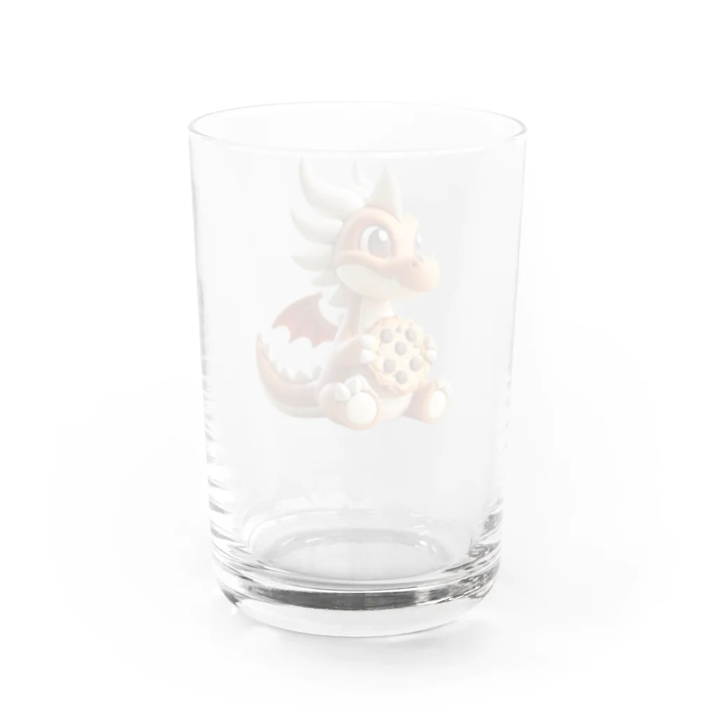 ドラゴンとわたしのドラゴンとビスケット Water Glass :back