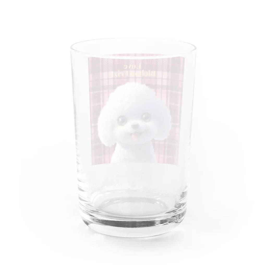 百合の花のモフモフビションフリーゼグッズ Water Glass :back