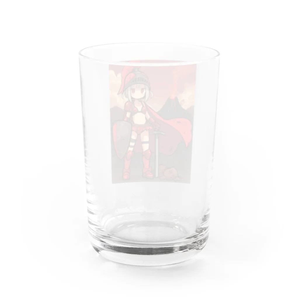 シロクマペンギンの火山の女剣士 Water Glass :back