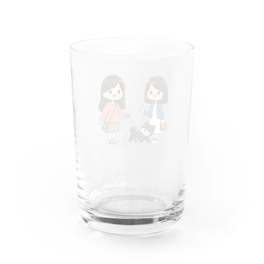 kazu_gのマメシバのつぶやき「ねぇ…散歩しようよ…」（濃色用） Water Glass :back