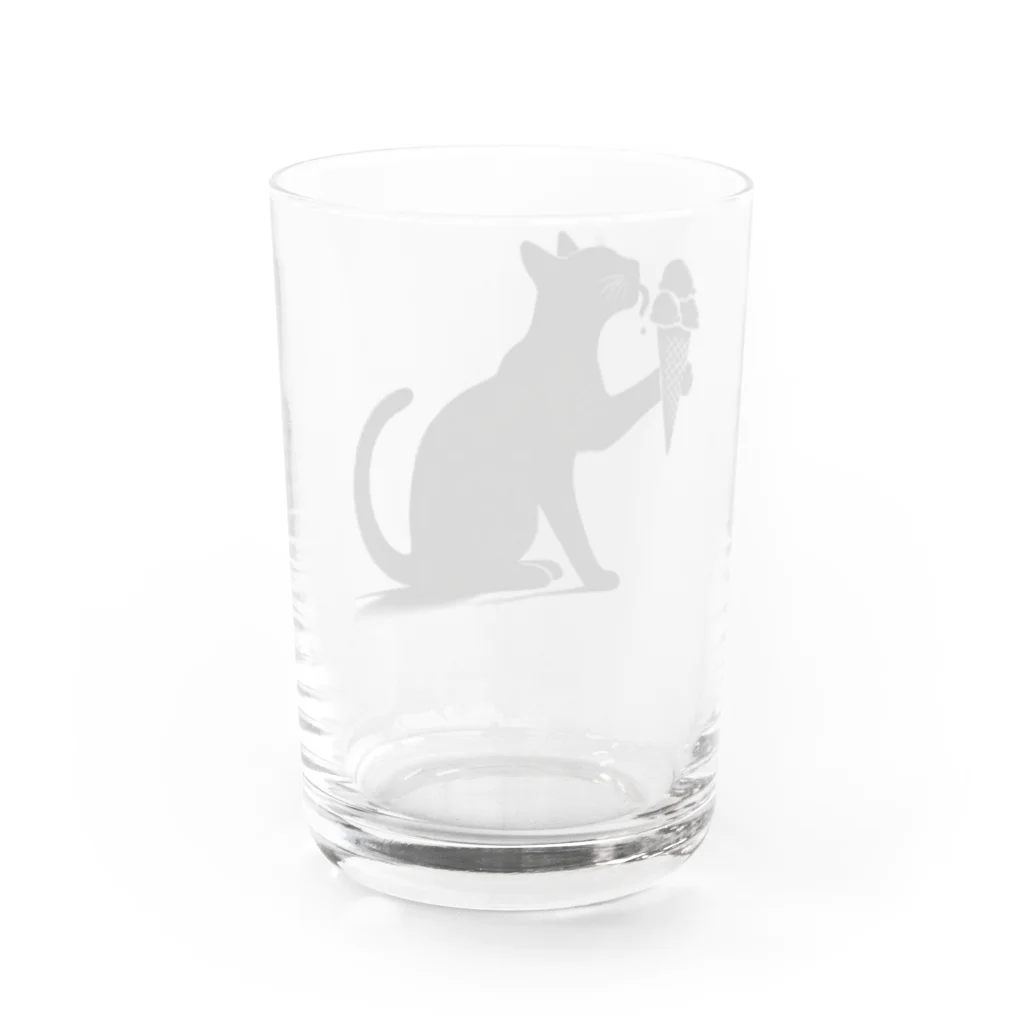 YPO_industryのアイスを舐める猫 Water Glass :back