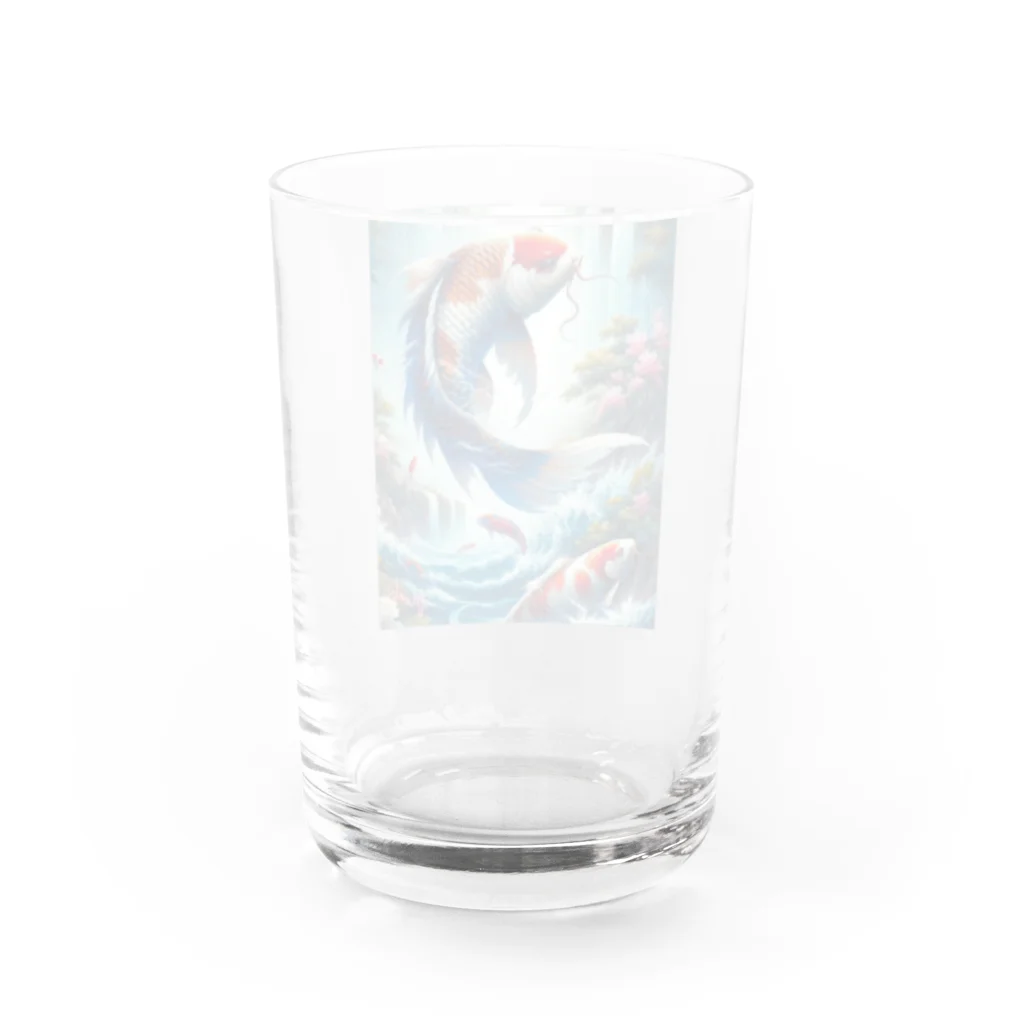 NaturalCanvasの鯉の滝登り Water Glass :back