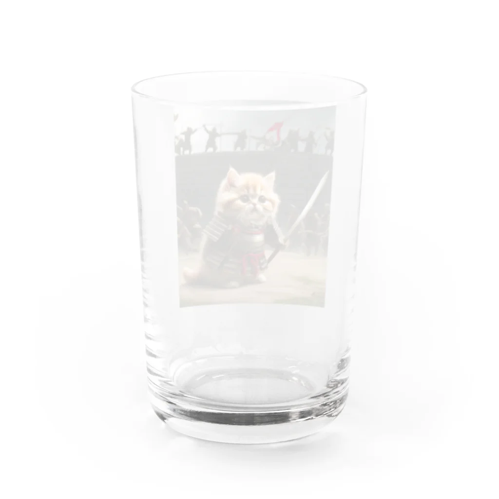 もふもふ日本史の剣もつねこ Water Glass :back