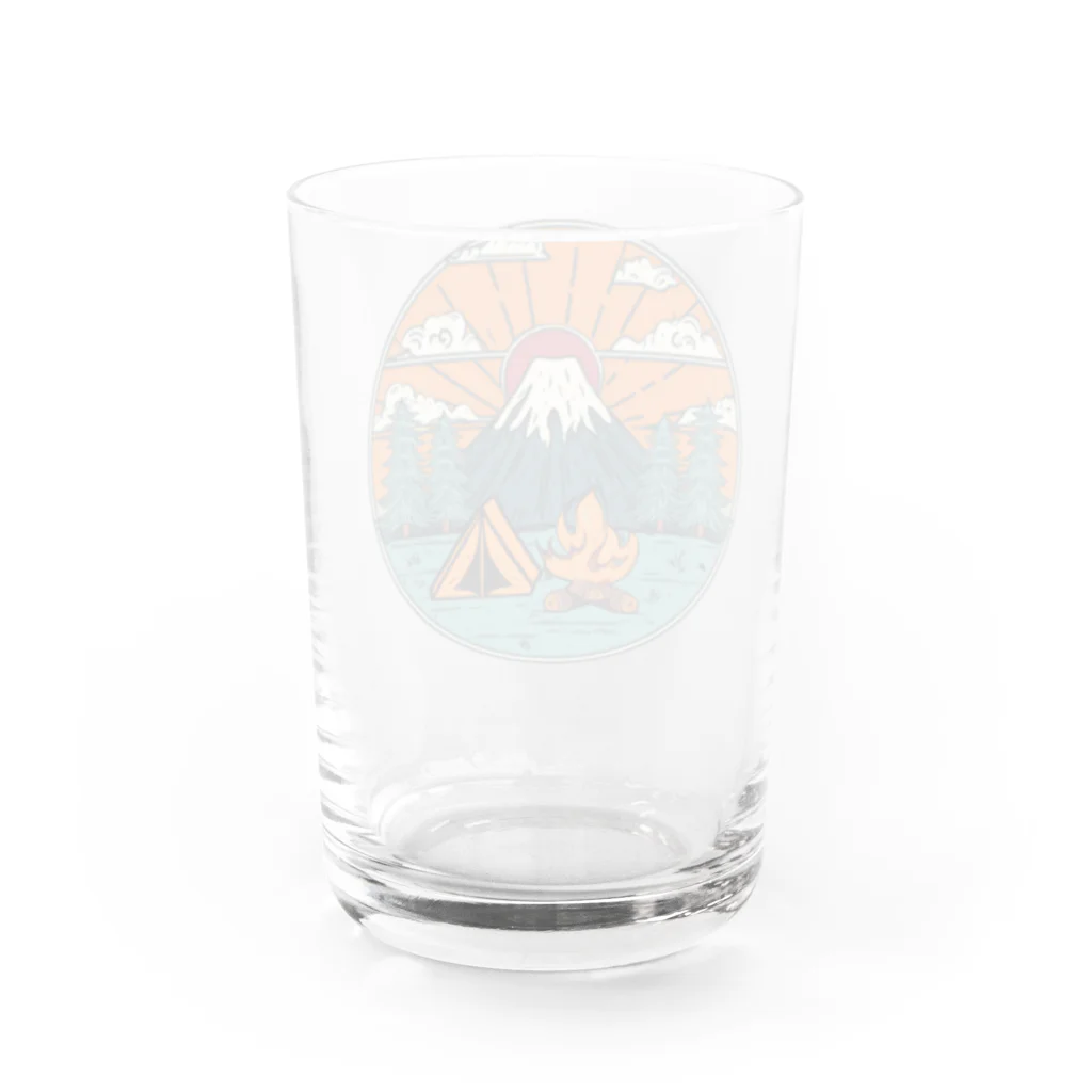 akicamの富士山とキャンプ Water Glass :back