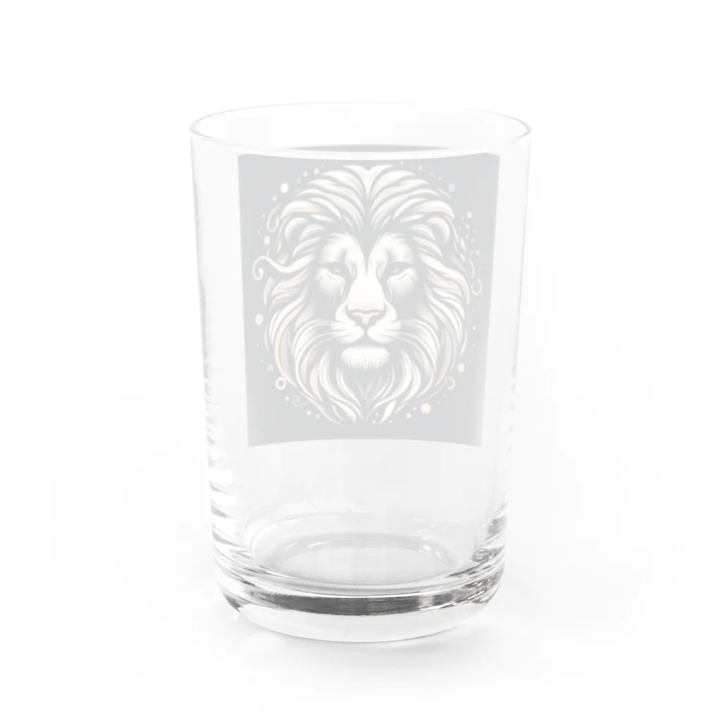 Ono_Mariaの百獣の王ライオン Water Glass :back