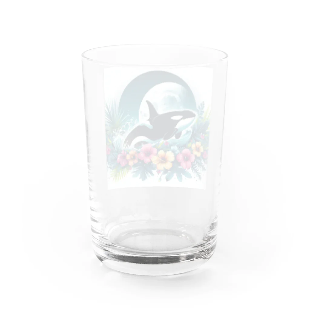 ココナッツアイランド©️のシャチ Water Glass :back