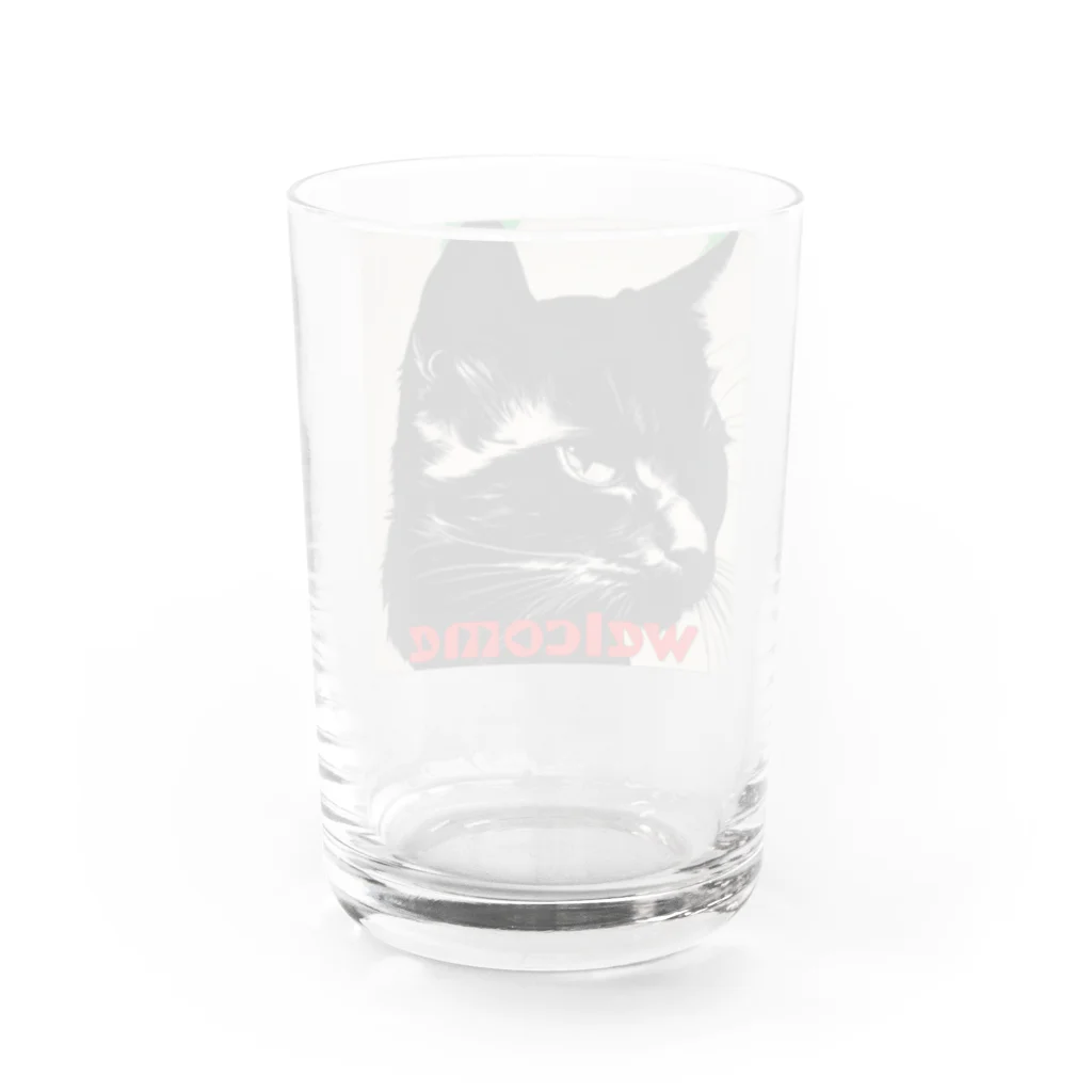 kk-welcomeの黒猫登場Ⅰ Water Glass :back