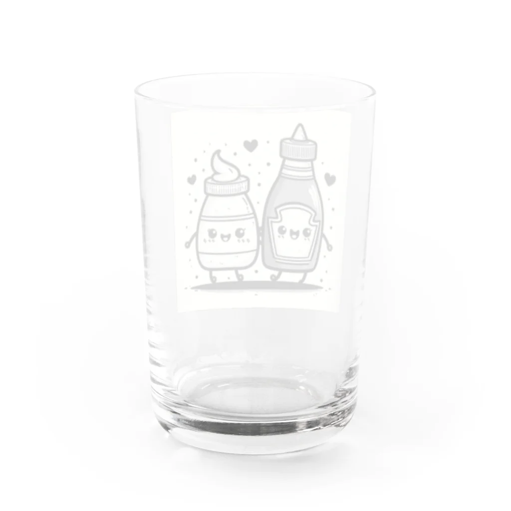 chirimenjarincoのケチャとマヨものくろ Water Glass :back