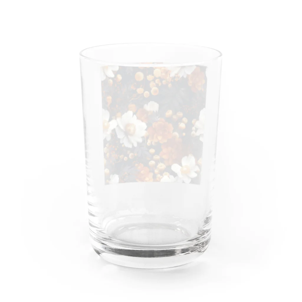 オンラインショップイエローリーフの綺麗な白と黄色い花 Water Glass :back