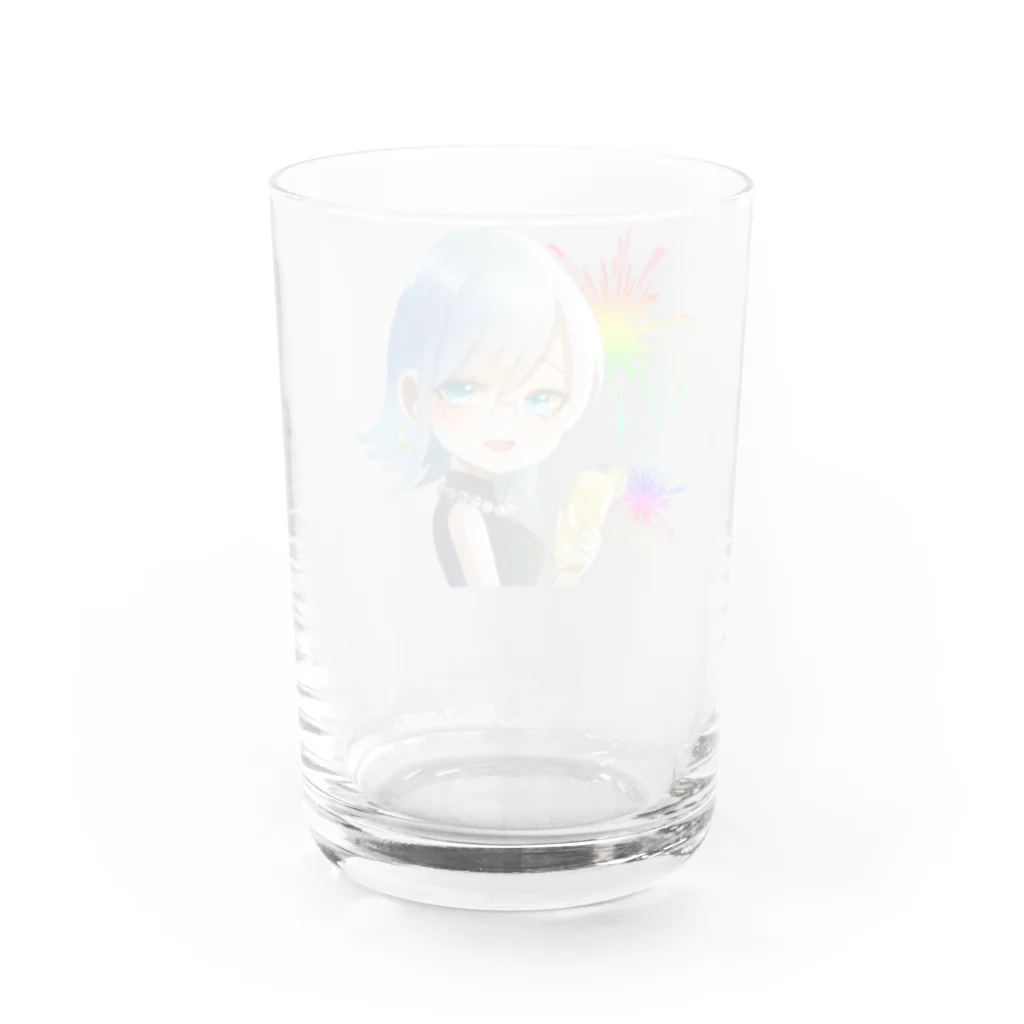 乾杯がーるずSHOPのKanpaiGirl「花火大会ちゃん」グラス Water Glass :back