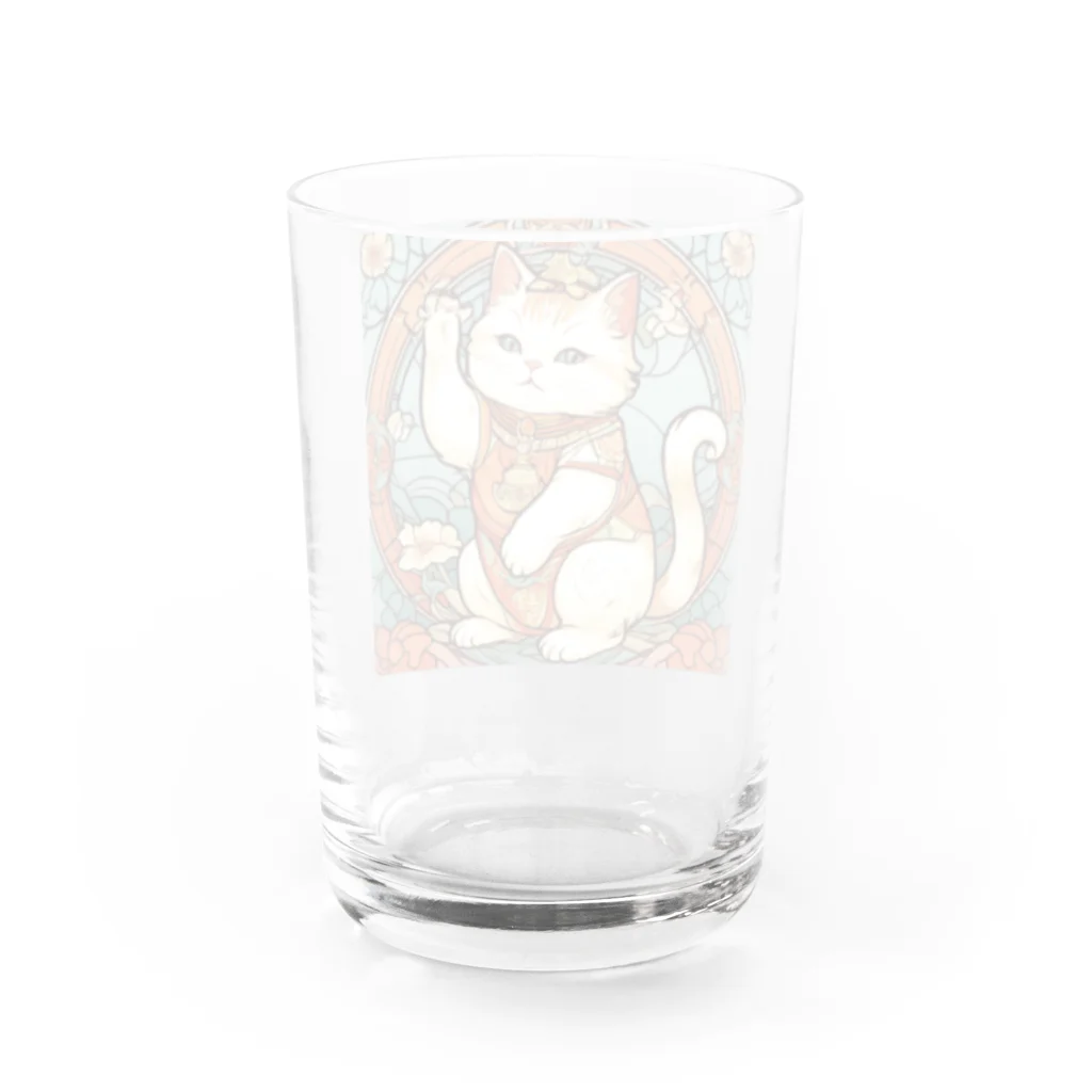 ゆまちゃんの開運雑貨屋さんの集客用子招き猫 Water Glass :back