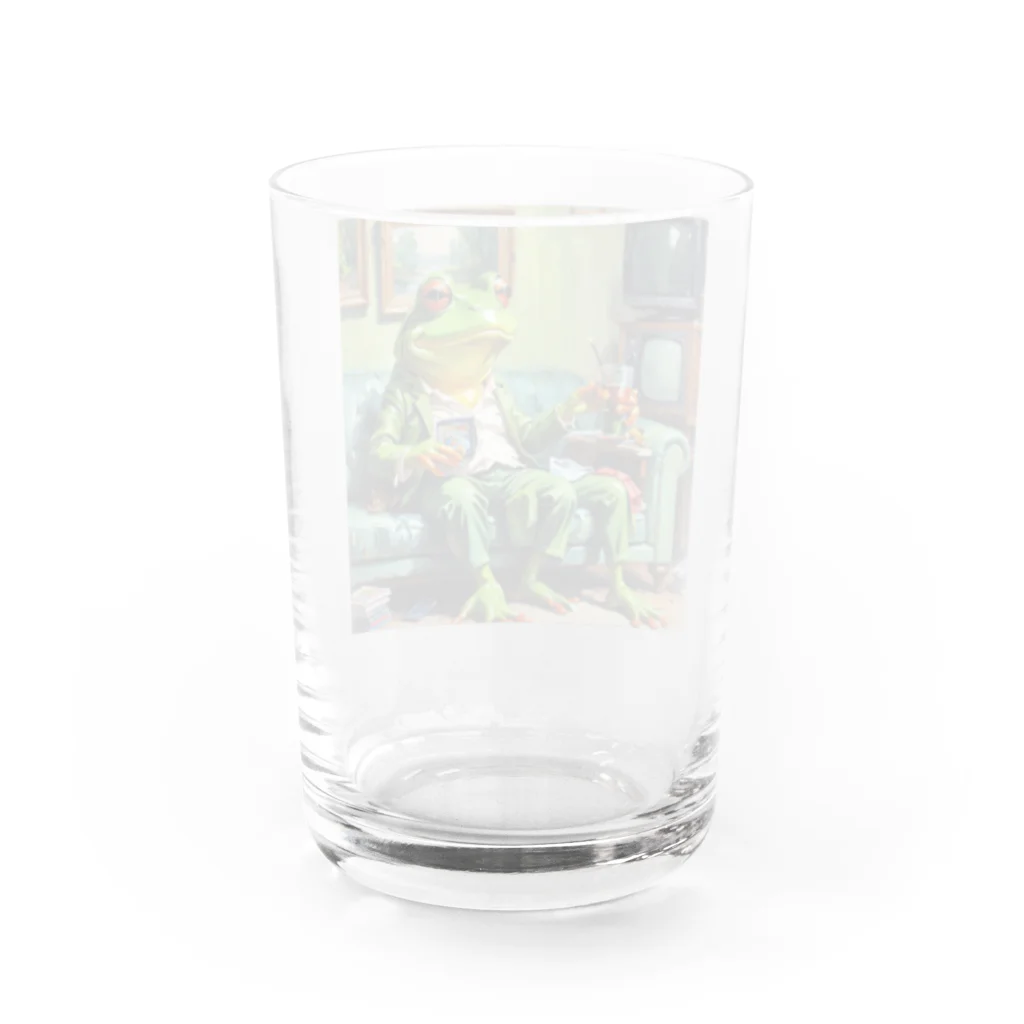 zukit4sのジョークを言っているカエル Water Glass :back