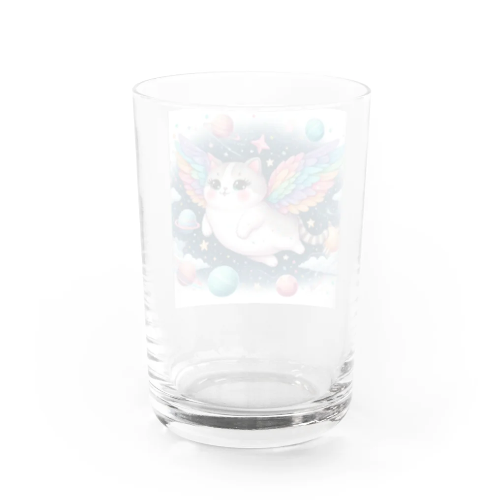 キャットパラダイス☆彡のユニ猫　宇宙空間 Water Glass :back