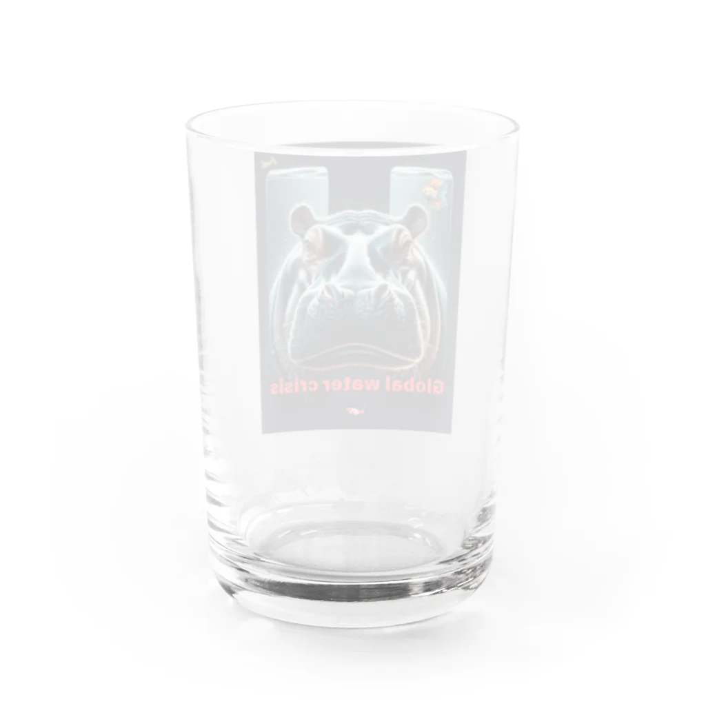 NaturalCanvasのhippo  * Global water crisis Water Glass :back