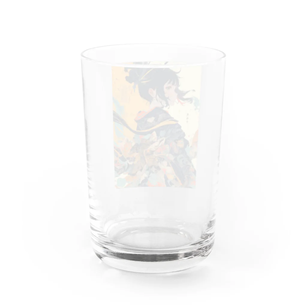 よる＠AIイラストの着物少女1 Water Glass :back