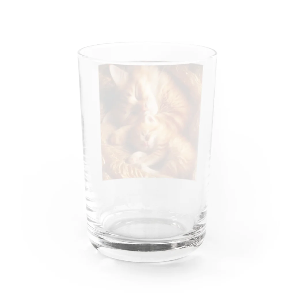 taryoセレクションの親子猫のほのぼのスリープ③ Water Glass :back