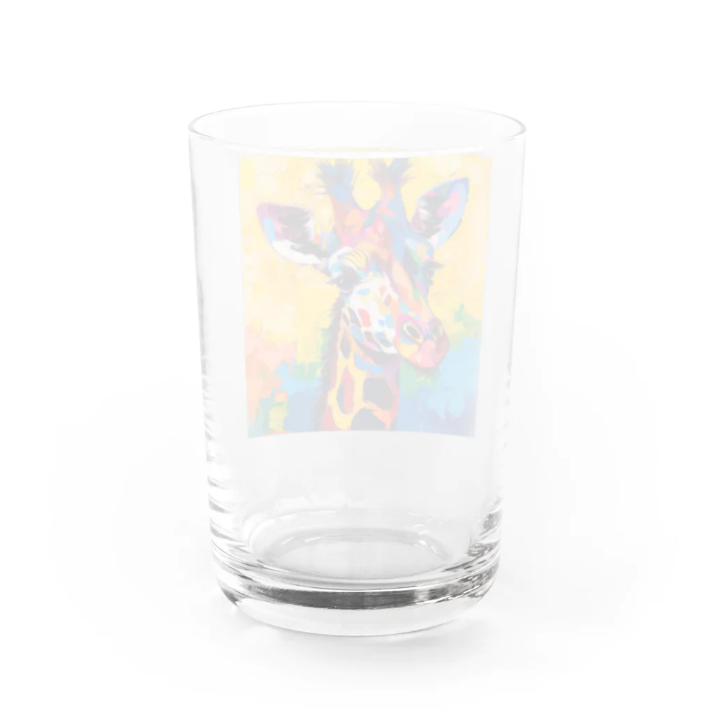 AQUAMETAVERSEのポップでおしゃれなキリン Water Glass :back