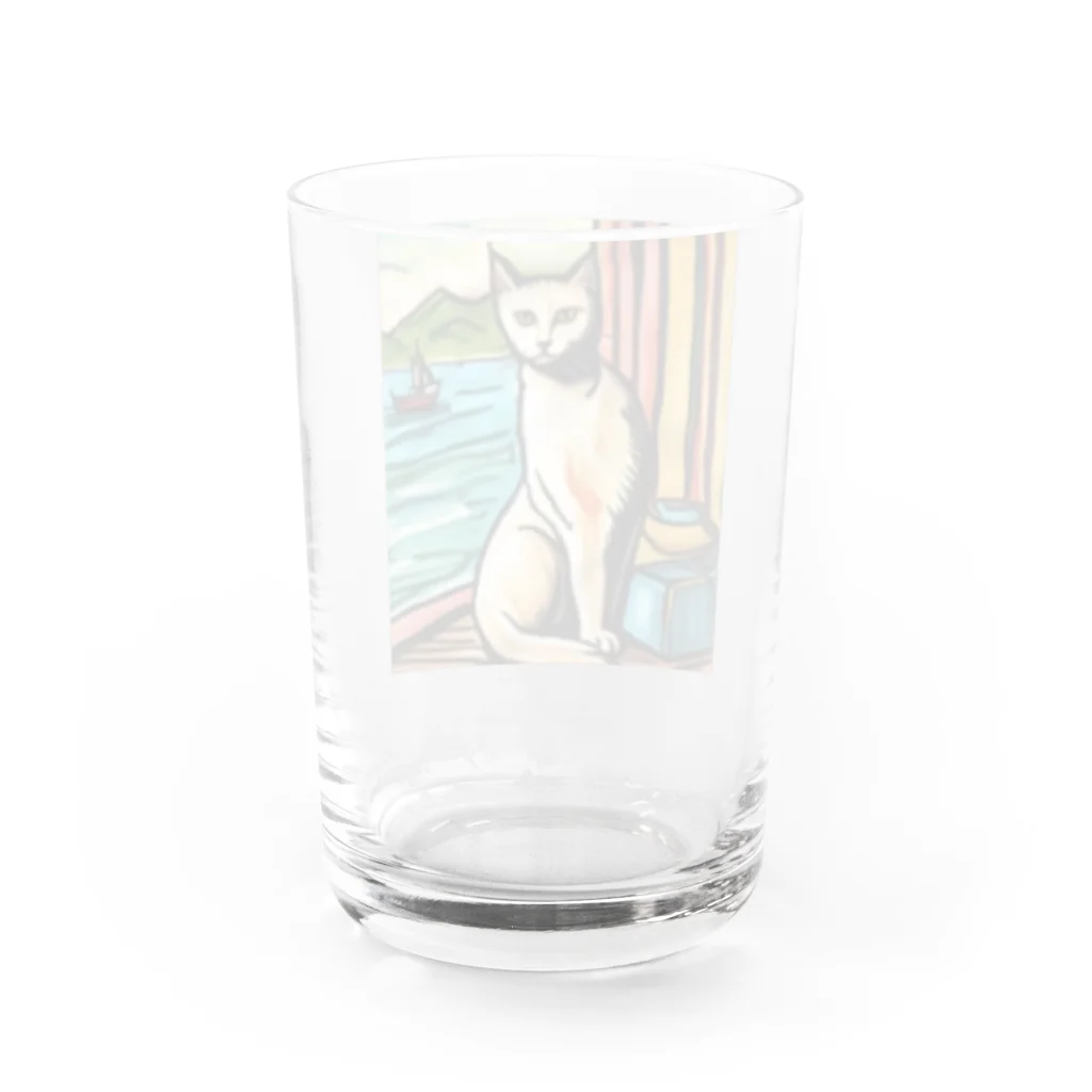 Ppit8のchaton blanc Water Glass :back