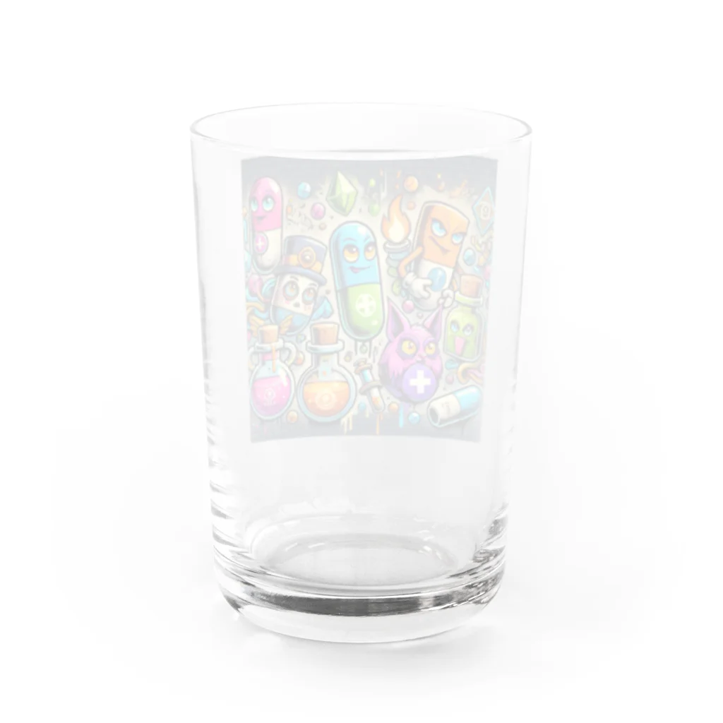 ゆずまるのくすりとグラフィティアート Water Glass :back