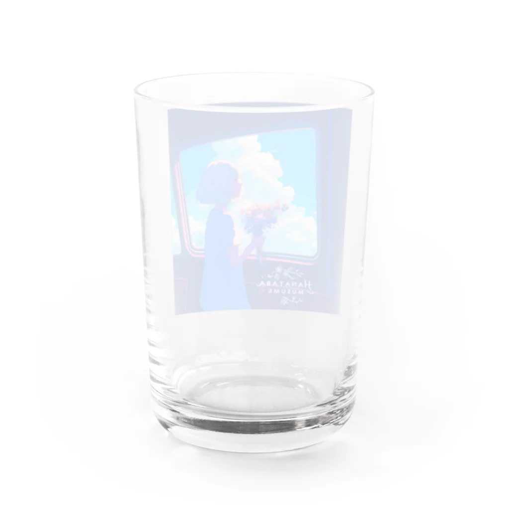 花束娘のA Girl and Flowers on the Journey Water Glass :back