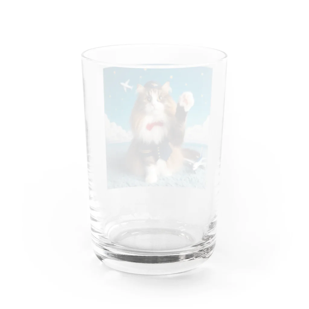 sophie138の猫の客室乗務員 Water Glass :back