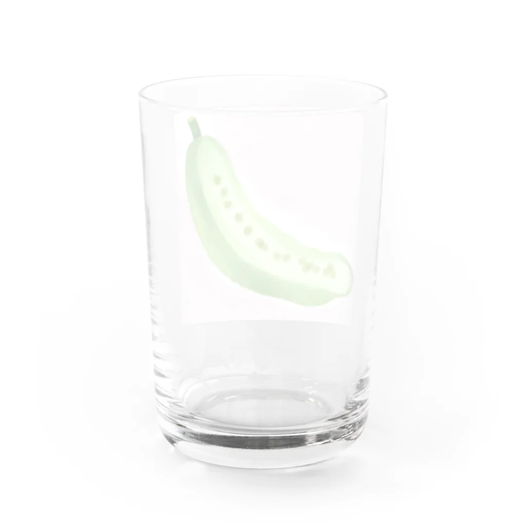 かるるんショップのきゅうりシリーズ　水彩きゅうり Water Glass :back