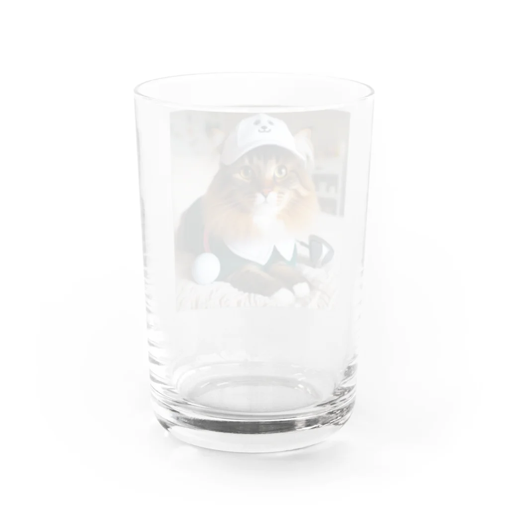 sophie138の猫ゴルファー Water Glass :back