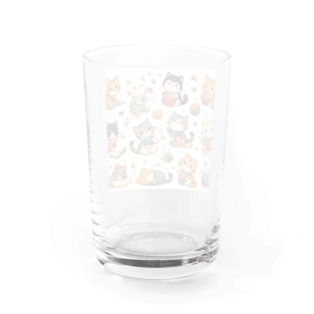 lanboの猫ちゃん大家族 Water Glass :back