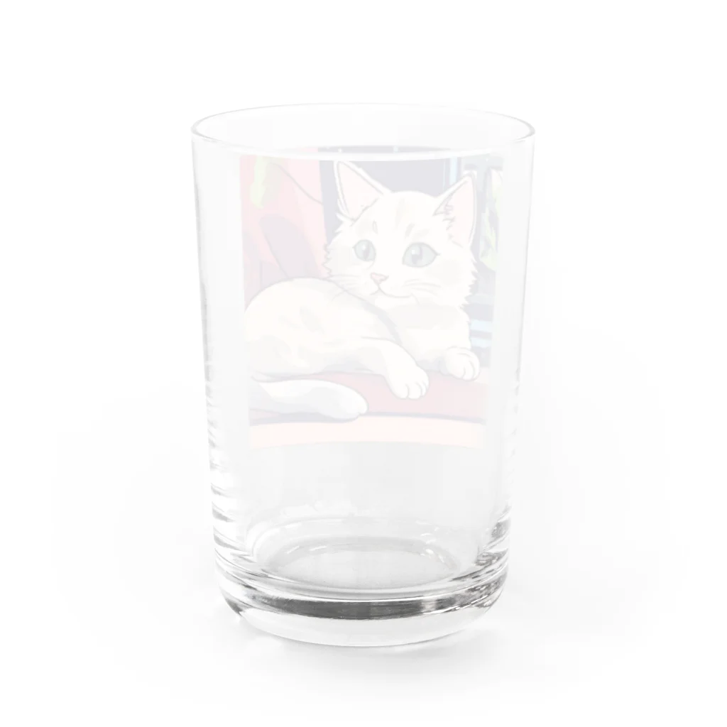 ゆったりのふわふわ猫ちゃんキーホルダー Water Glass :back