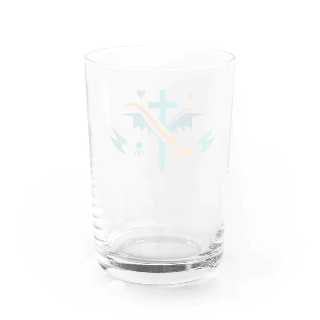 Shin〜HTのお店のヘルスケアロゴ Water Glass :back