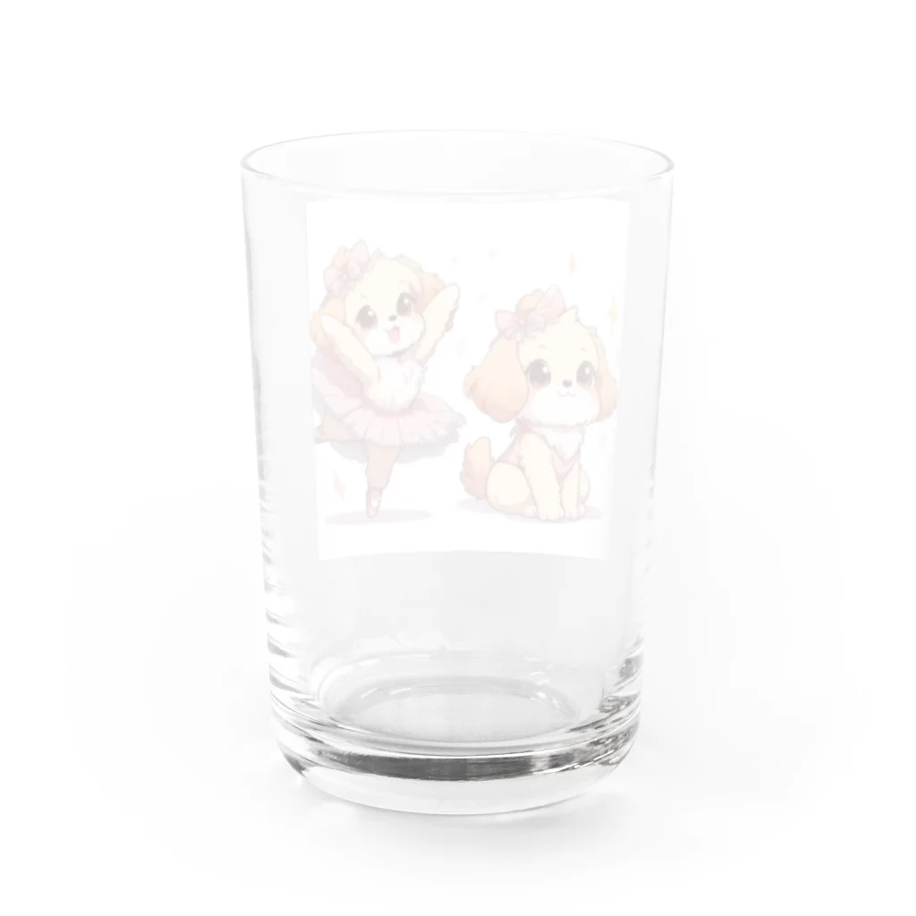 oz-chanのバレリーナのように踊る犬_アニメ風2 Water Glass :back