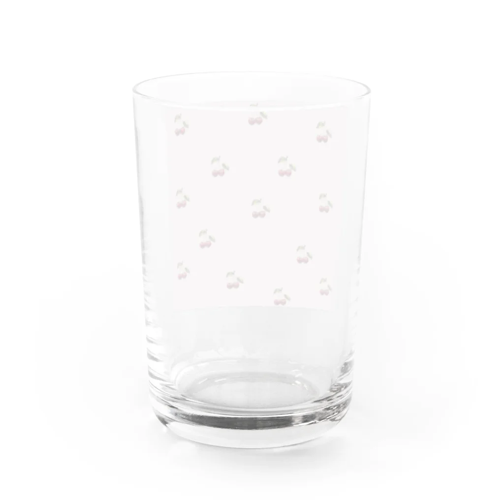 Giraffeinkのさくらんぼ Water Glass :back