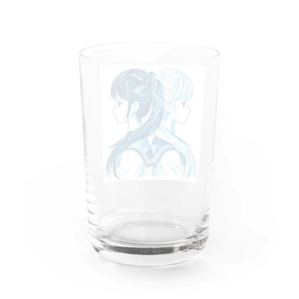 koriyuuの青白の芸術的な2人の女子高生 Water Glass :back