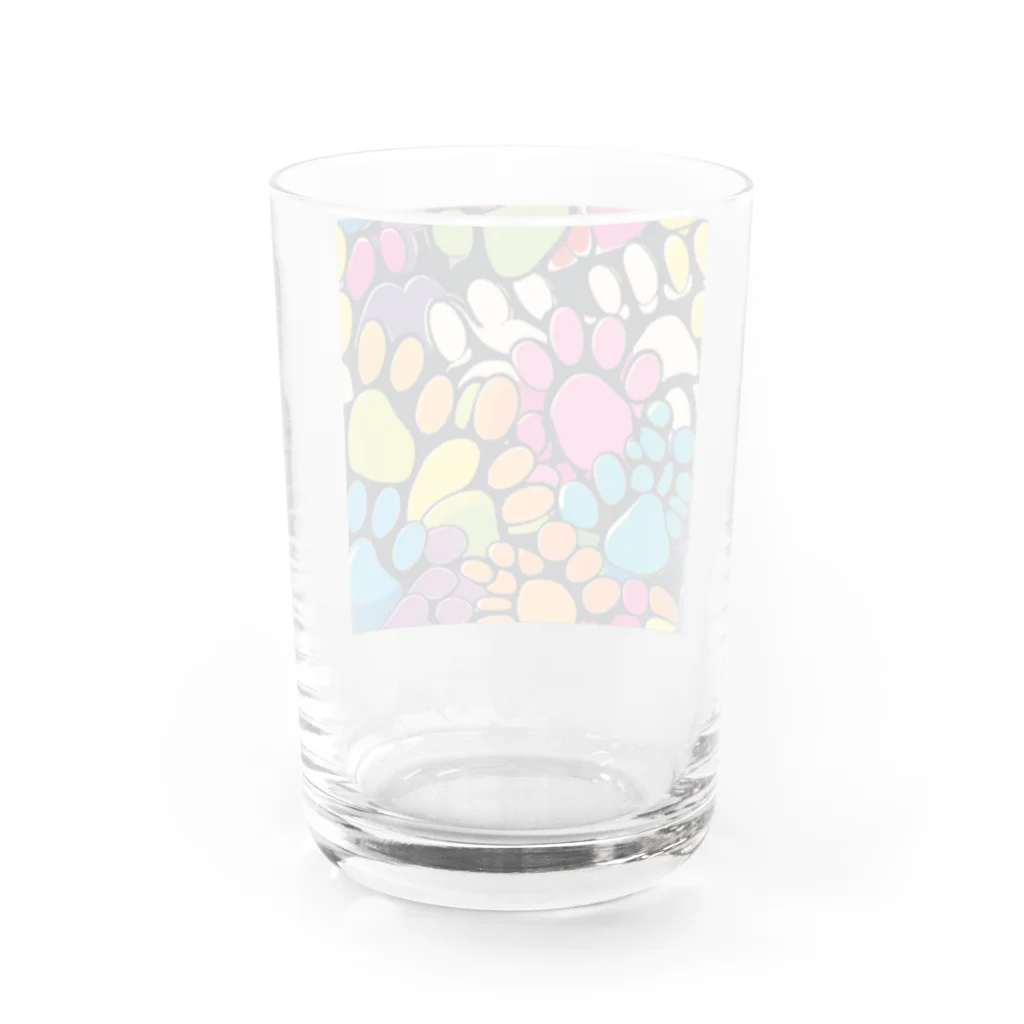 Zonのポップアート　足跡 Water Glass :back