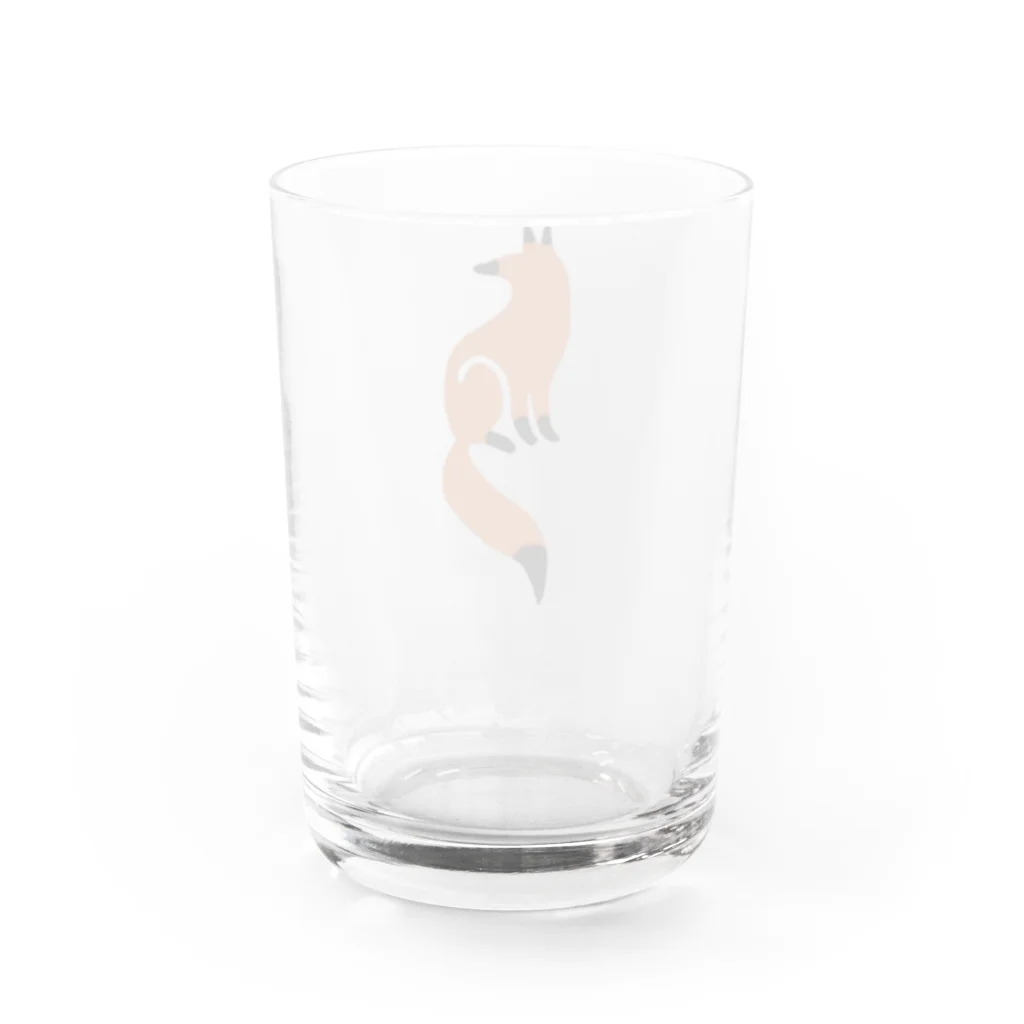 ツバメ堂のしっぽのおおきなキツネ Water Glass :back