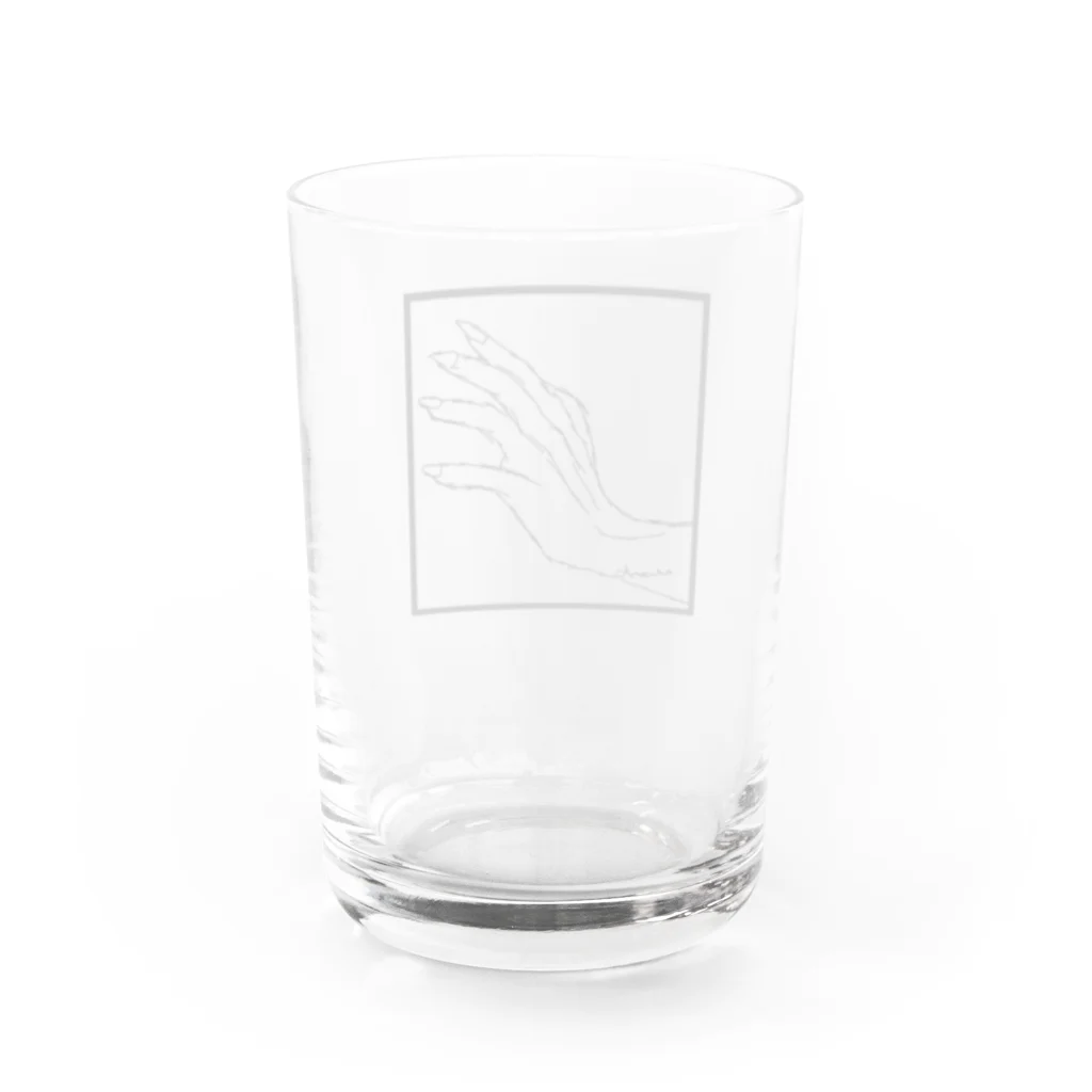 QB🦖のストークハンド(white) Water Glass :back