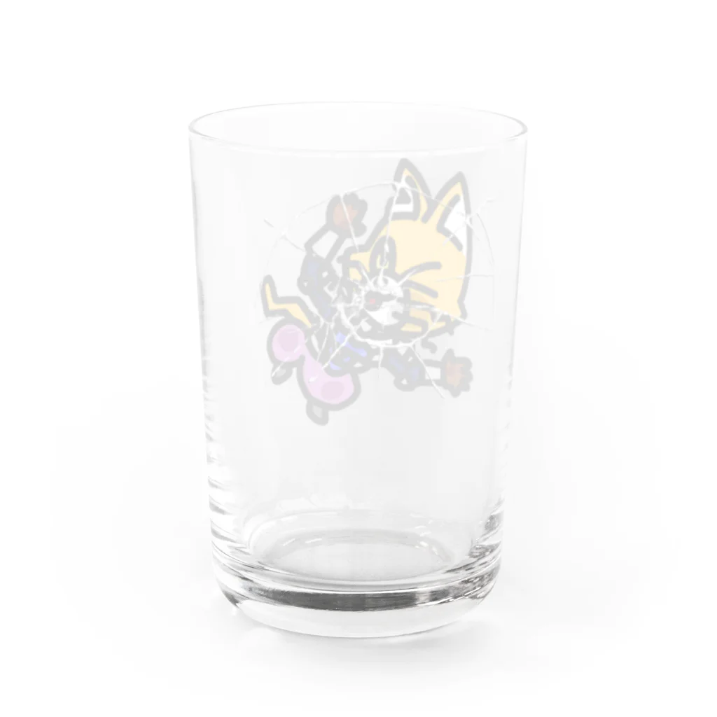 キャットＣのこうじょうけんがくの手前ふっとびキャットＣ Water Glass :back