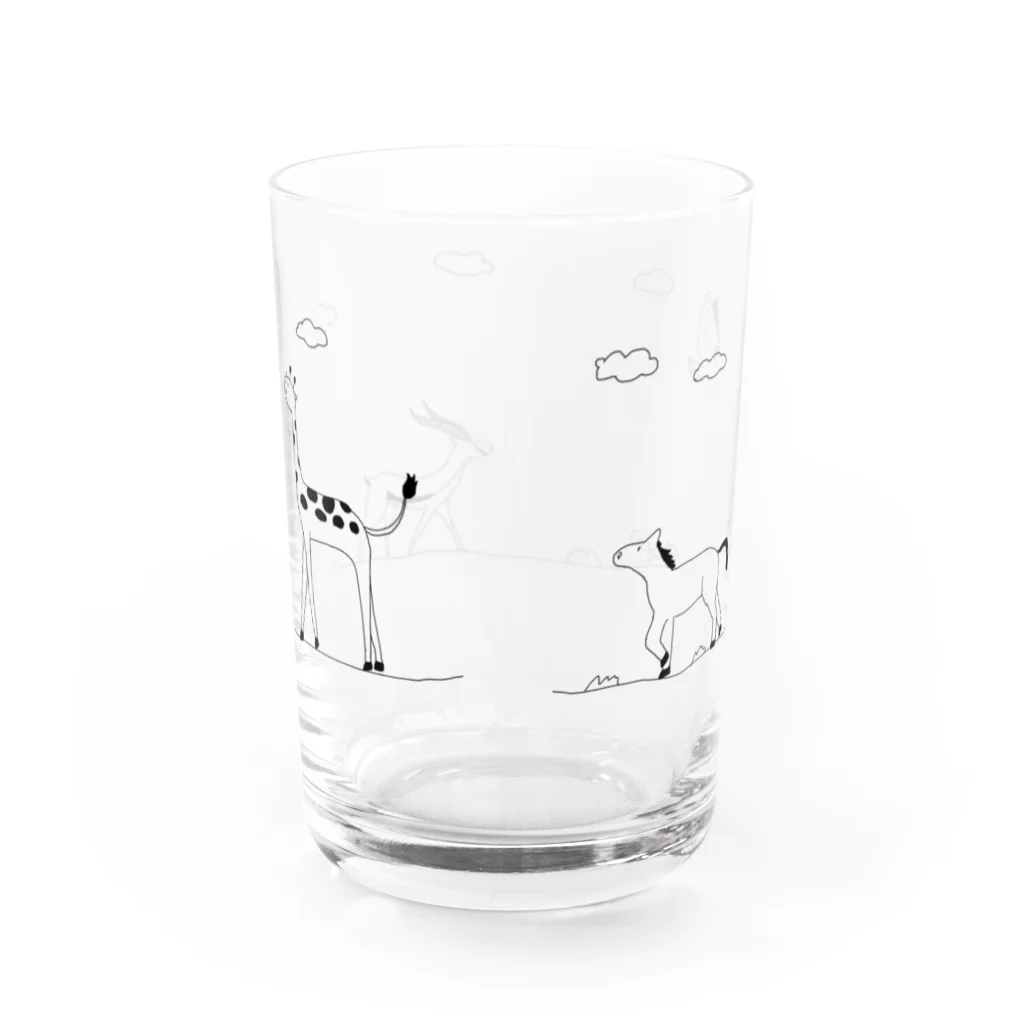 ゆるサバンナのサバンナのおさんぽ Water Glass :back