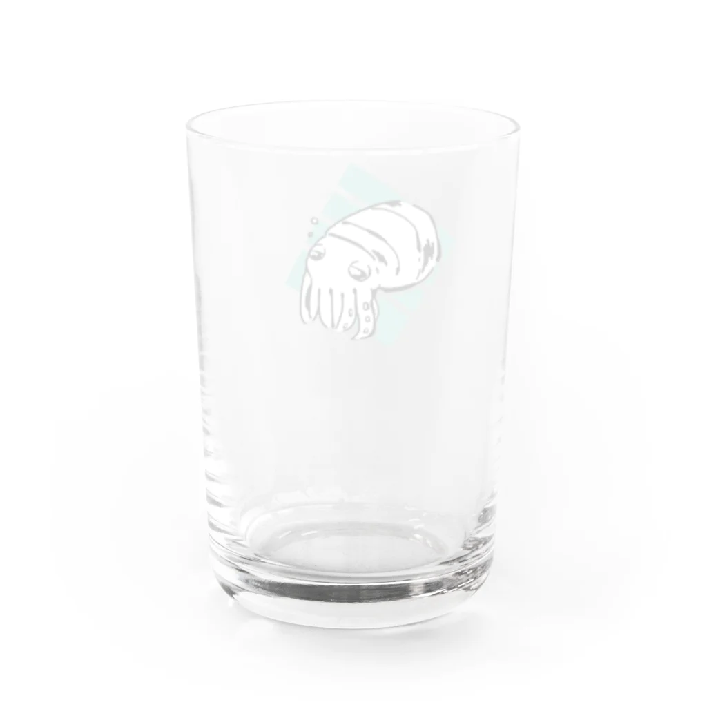 nogomeのコブシメの赤ちゃん Water Glass :back