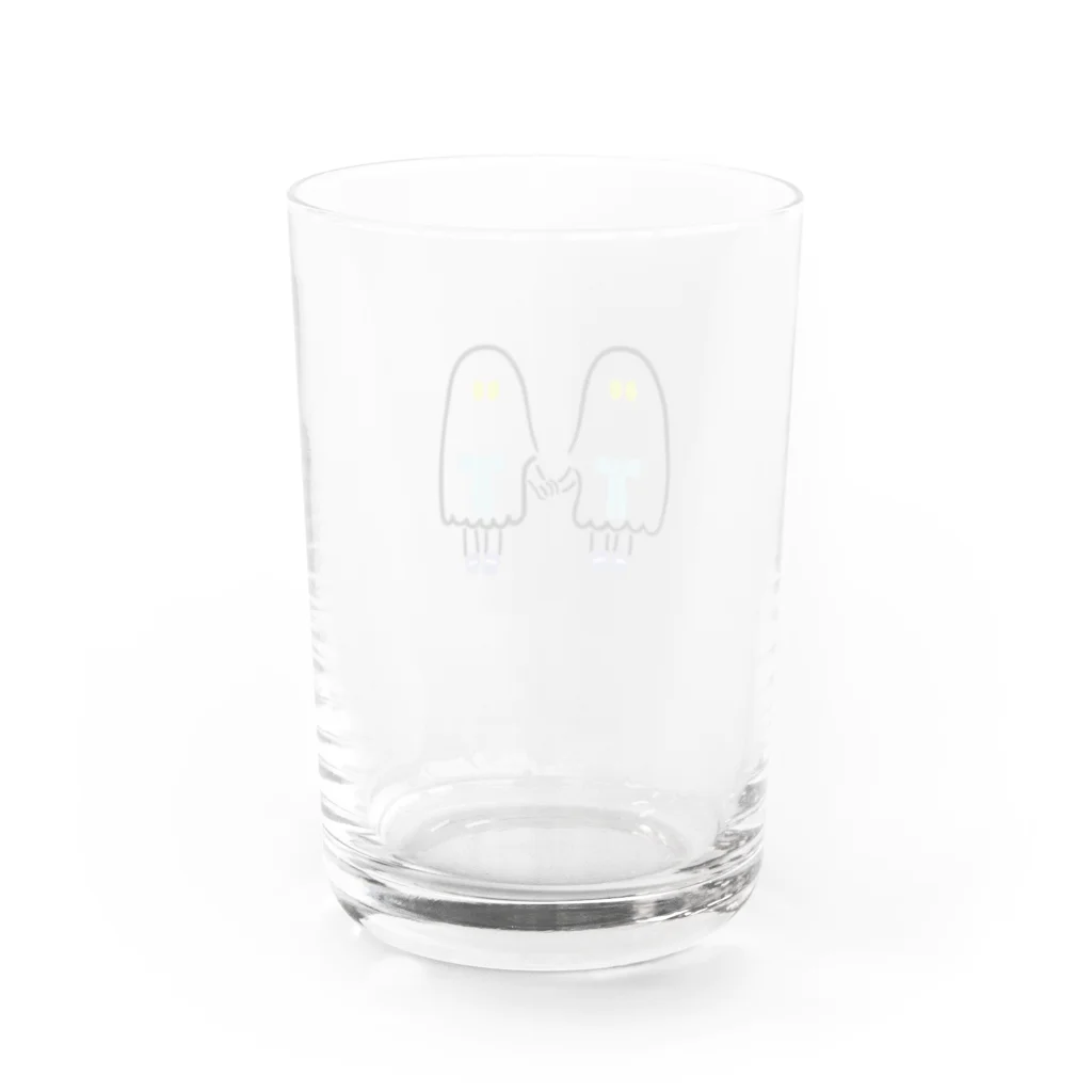 CHIMNEY雑貨店のななしのおばけちゃんシスターズ(黒フチ) Water Glass :back