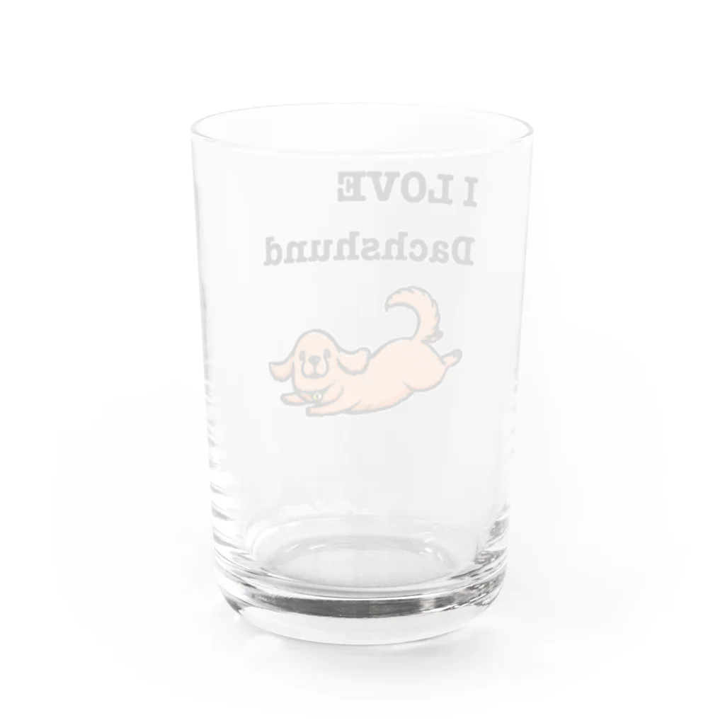 真希ナルセ（マキナル）のI LOVE Dachshund Water Glass :back