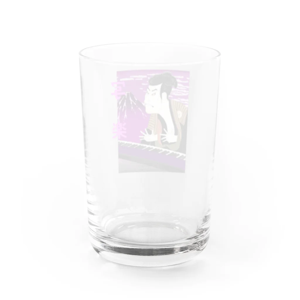 アインシュタインキャットのおもしろ写楽 Water Glass :back