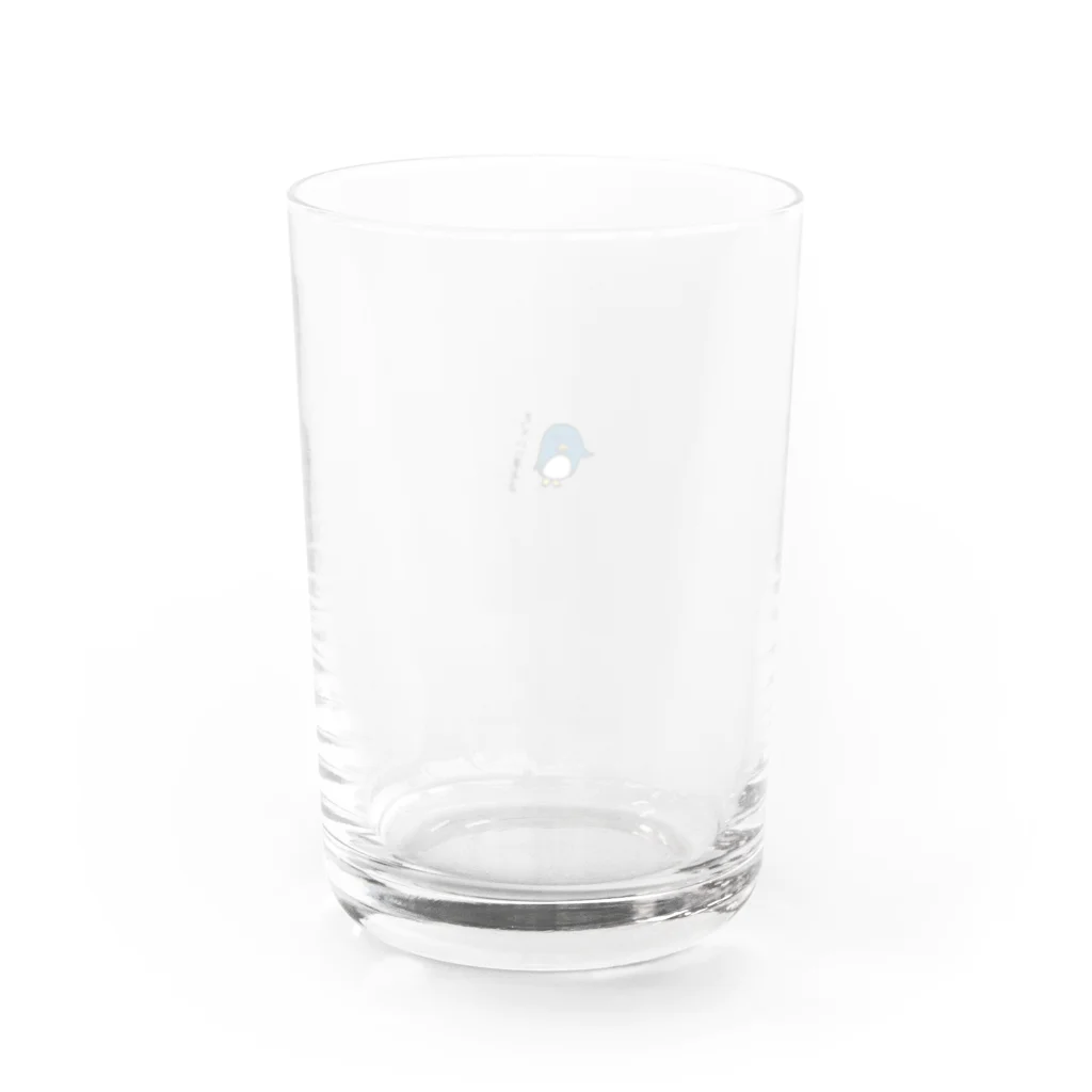 毎日頑張っているペンギンのきっといい事ある Water Glass :back