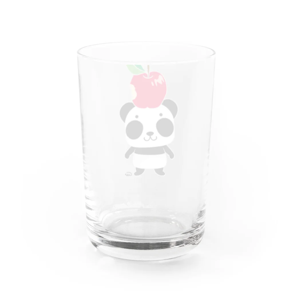 イラスト MONYAAT のパンダ！ズレぱんだちゃんのリンゴ食べたの誰？　 Water Glass :back