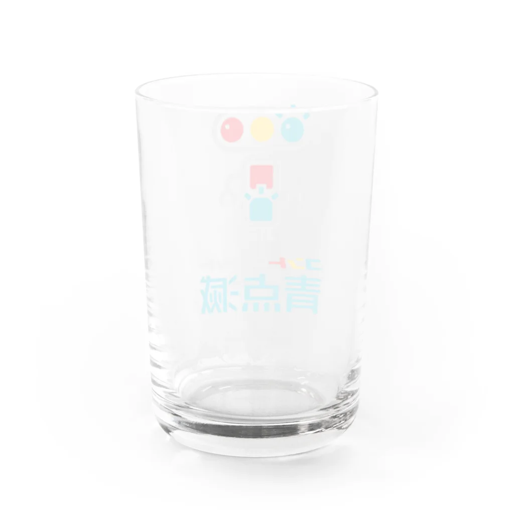 青点滅のグッズ売り場のキャラクター＋文字 Water Glass :back