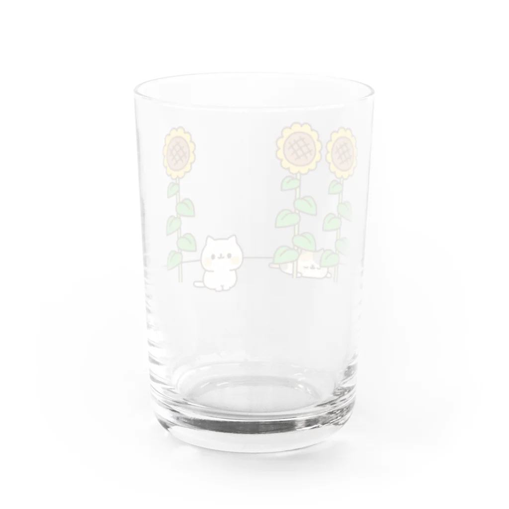 DECORのネコがいっぱい　ひまわりver. Water Glass :back