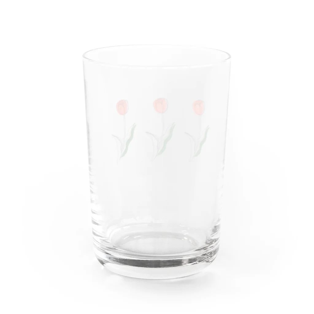 ampluieの春のチューリップ Water Glass :back