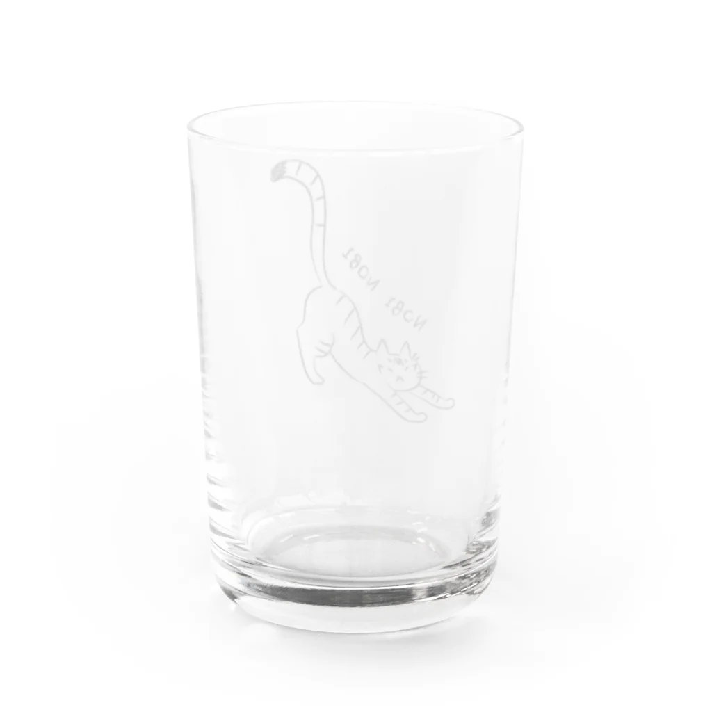 むしんちののびのび猫 Water Glass :back