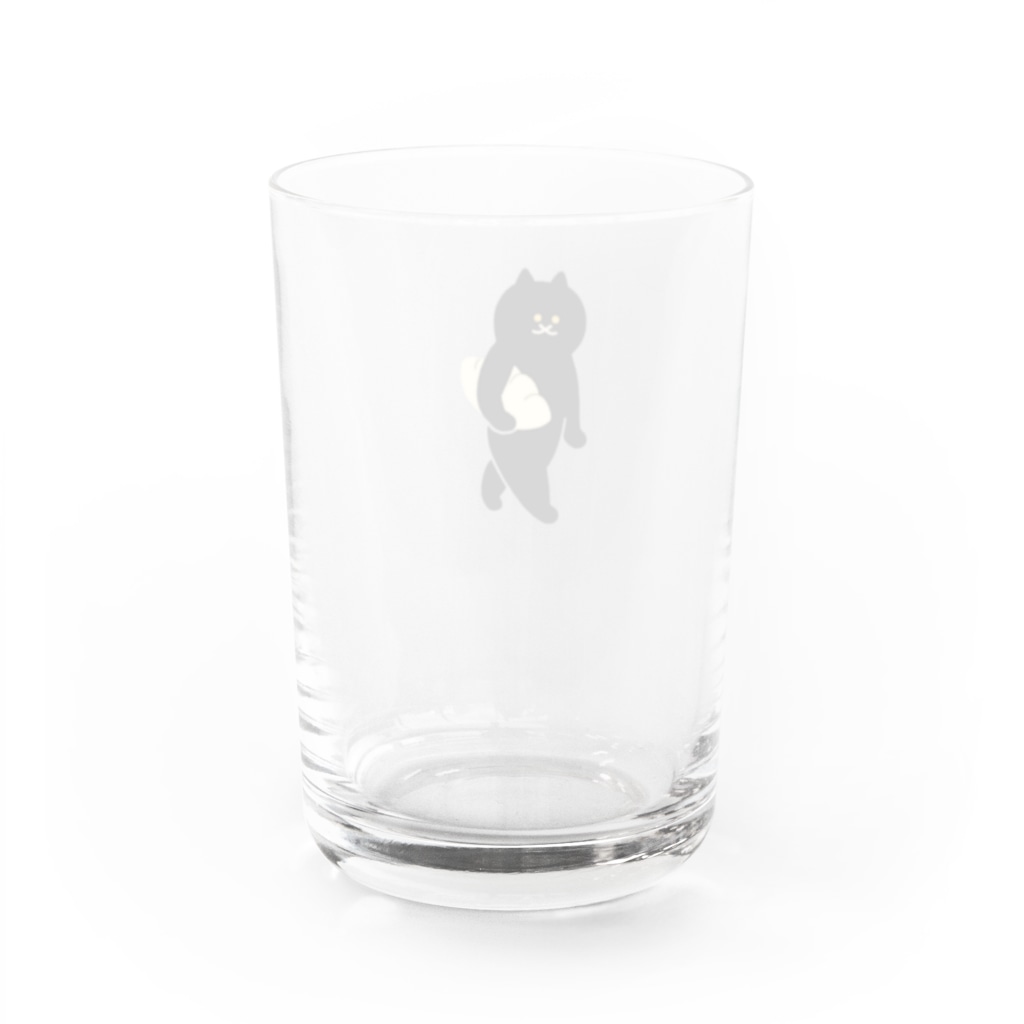 SUIMINグッズのお店の餃子をMacBookのように運ぶねこ Water Glass :back
